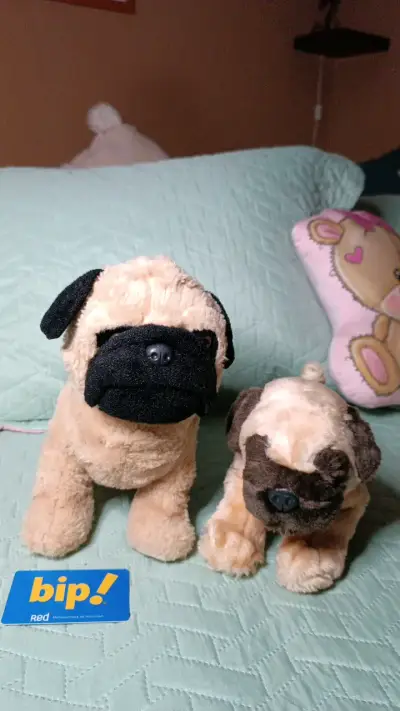 2 Peluches de perro pug suaves y adorables - miniatura 1