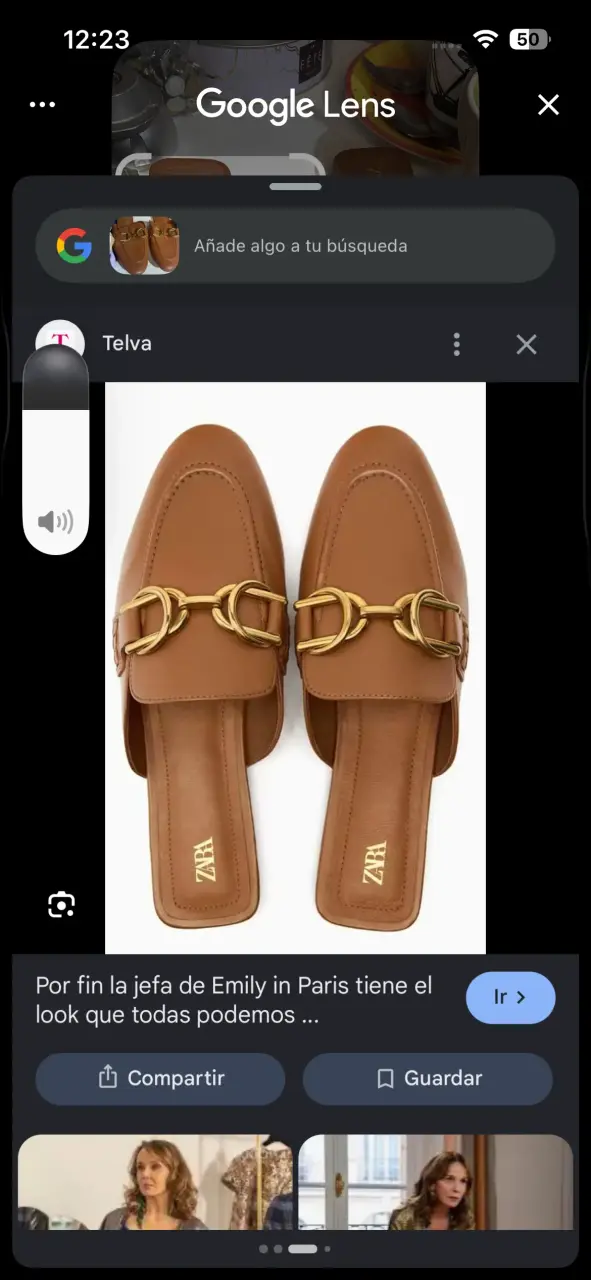 Mocasines de cuero marrón con hebilla dorada Zara - 1
