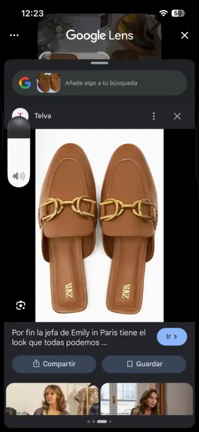 Mocasines de cuero marrón con hebilla dorada Zara - miniatura 1