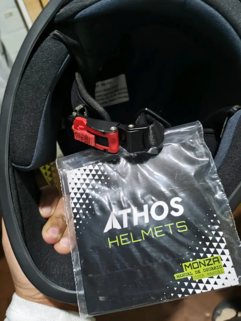 Casco de moto Athos Monza blanco y negro - 1