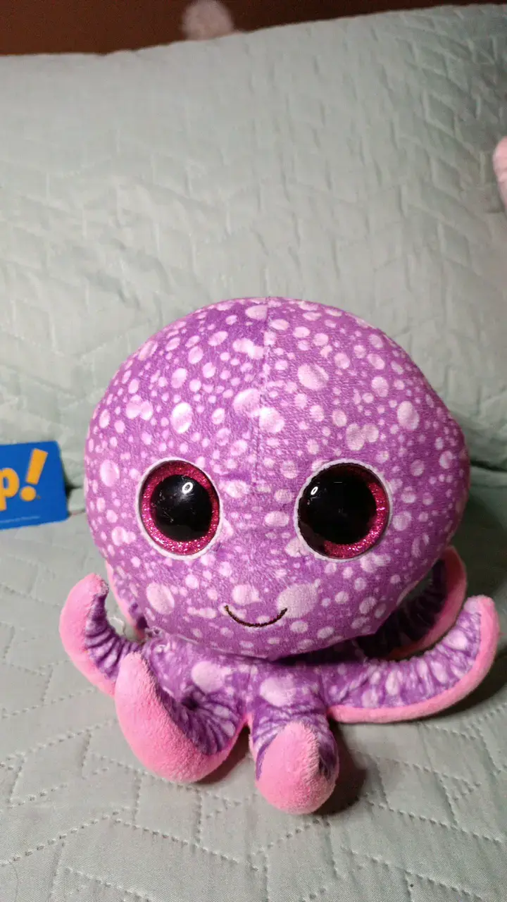 Peluche pulpo TY morado y rosado - 1