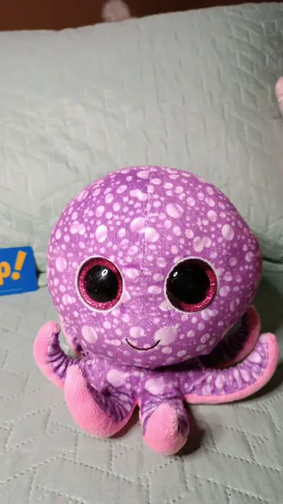 Peluche pulpo TY morado y rosado - miniatura 1