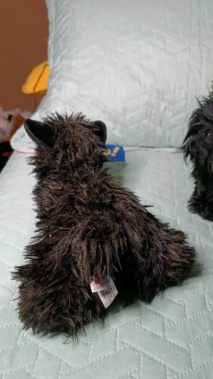2 Peluches perros negros suaves - 2