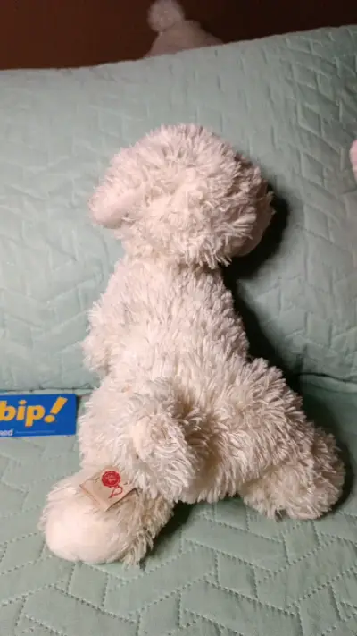 Peluche de perro blanco suave y tierno - miniatura 3