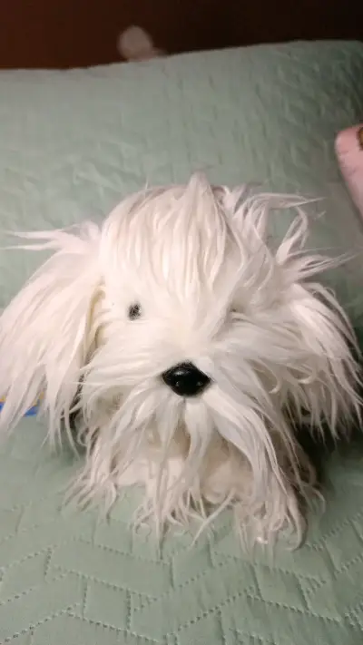 Peluche de perro blanco y negro suave delux - miniatura 1