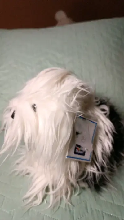 Peluche de perro blanco y negro suave delux - miniatura 2