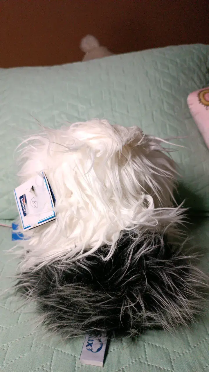 Peluche de perro blanco y negro suave delux - 3