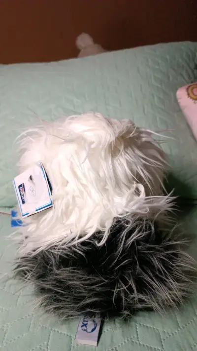 Peluche de perro blanco y negro suave delux - miniatura 3