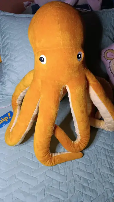 2 Peluches Pulpo Gigante Naranja Suave - miniatura 1