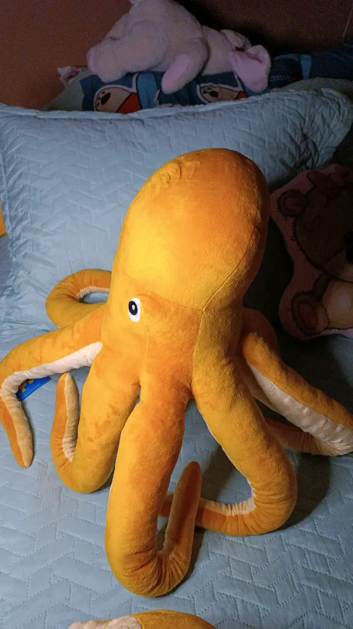 2 Peluches Pulpo Gigante Naranja Suave - 2