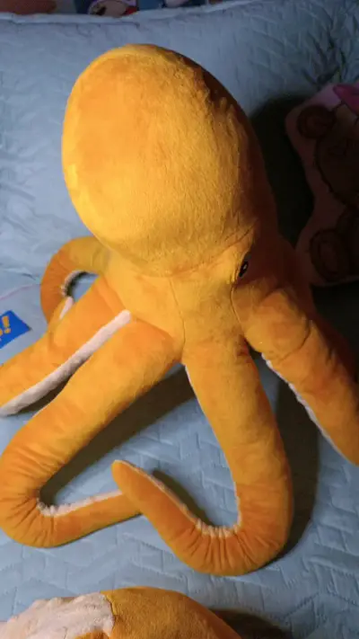 2 Peluches Pulpo Gigante Naranja Suave - miniatura 4