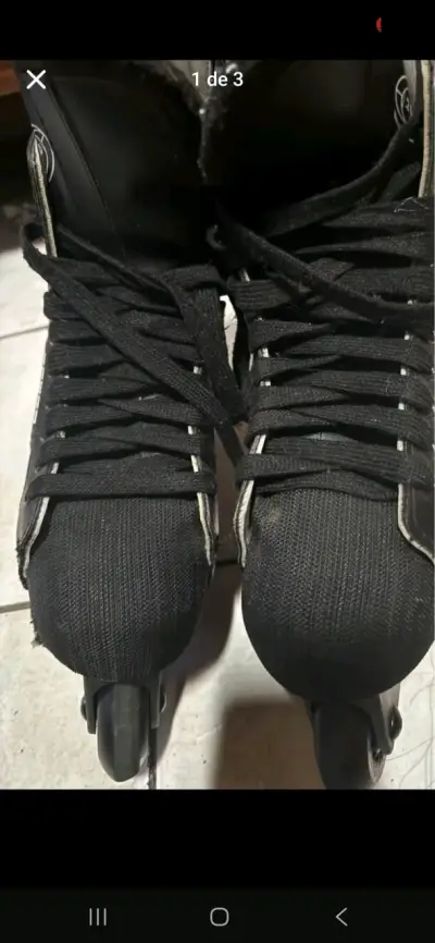 Patines en línea Bauer negros en buen estado - miniatura 1