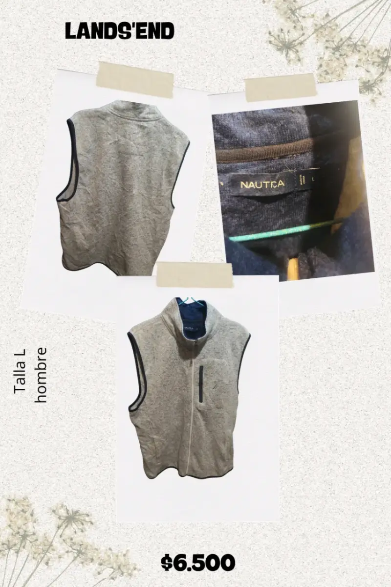 Chaleco sin mangas gris para hombre Nautica
