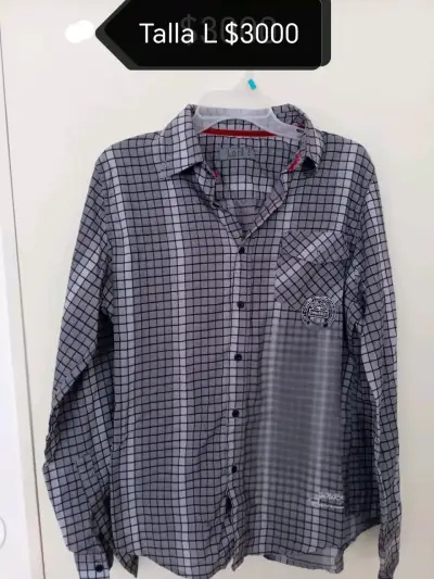 Camisa de mezclilla azul talla L - miniatura 2