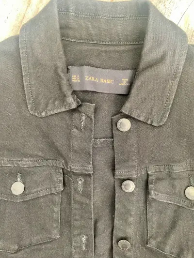Chaqueta de mezclilla negra Zara Basic - miniatura 2