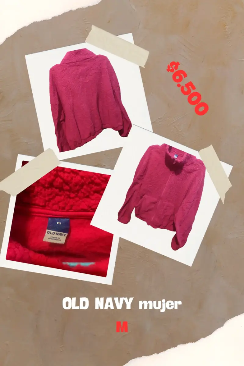 Chaqueta peludita fuccia Old Navy mujer