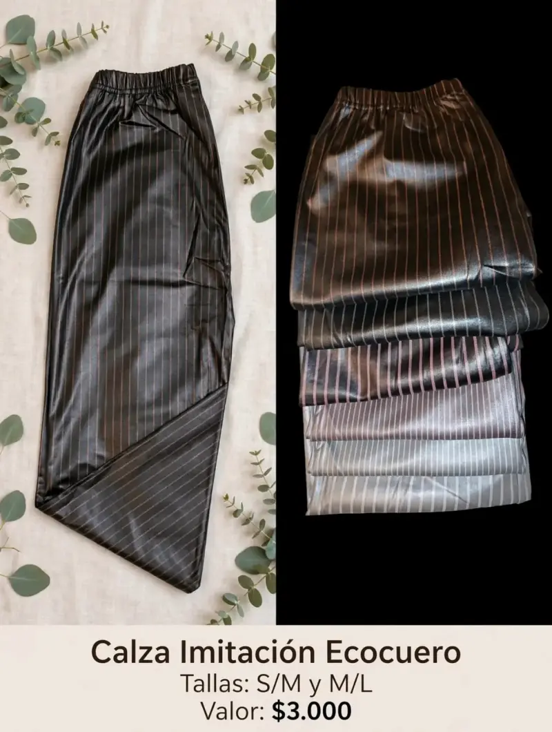 Calza Imitación Ecocuero Rayada Tallas S/M y M/L