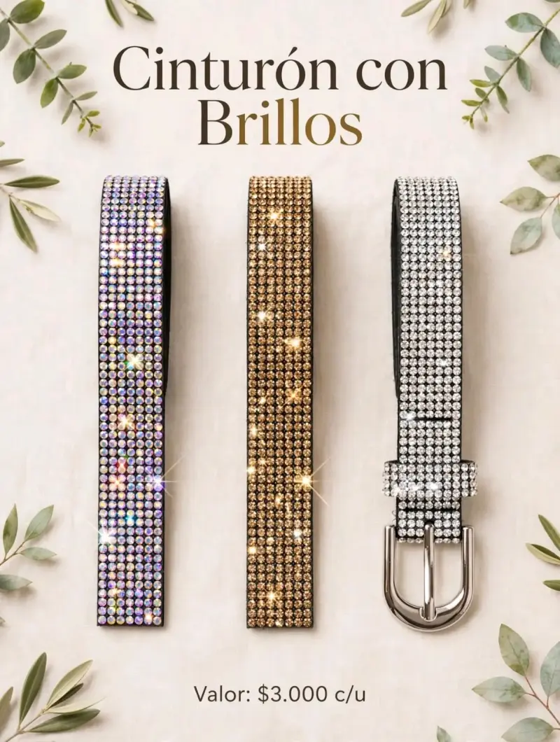 Cinturón con brillos en varios colores