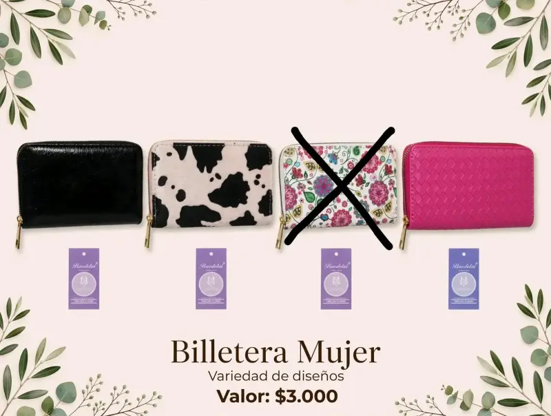 Billetera Mujer. Diseño/ Colores