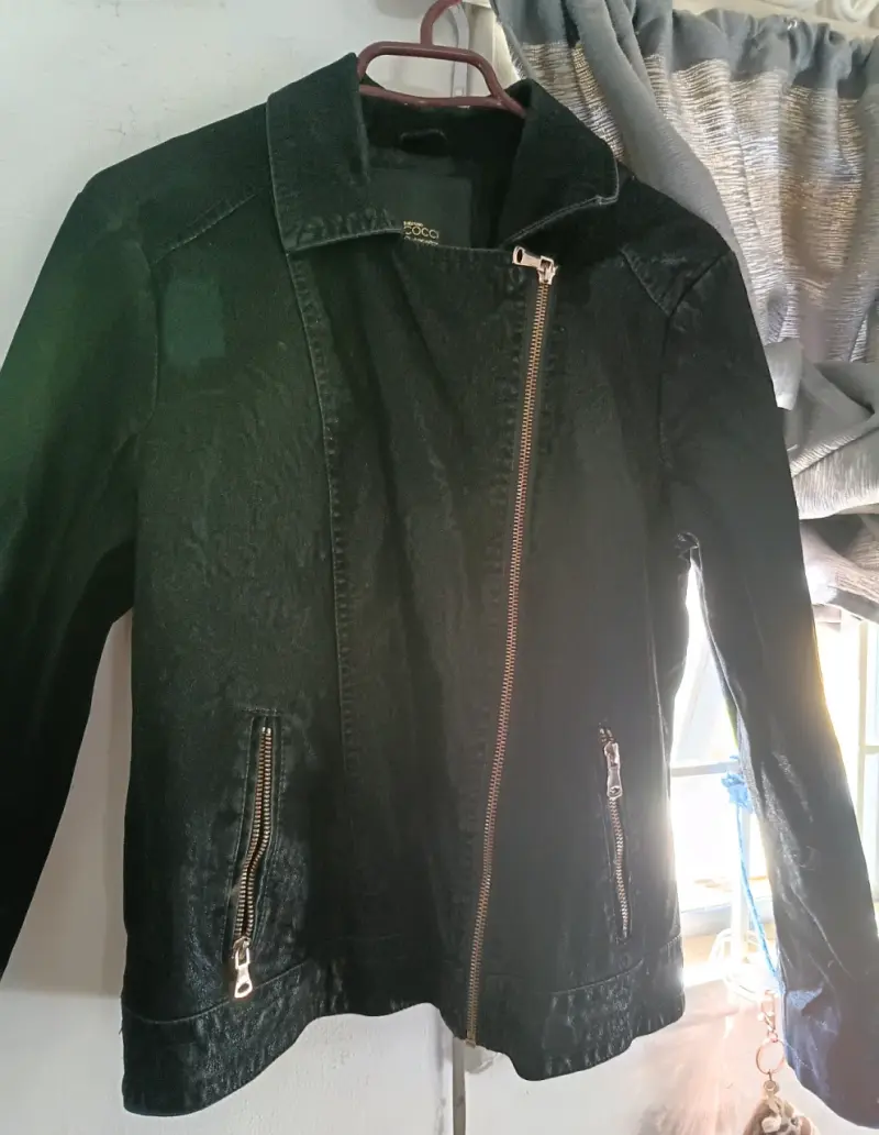 Chaqueta gamuza negro Stefano Cocci con cierre as - 1