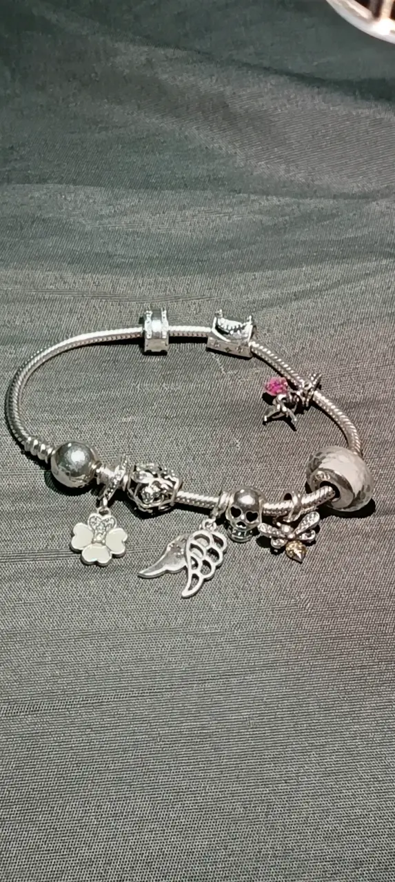 Pulsera de plata con dijes variados - 3