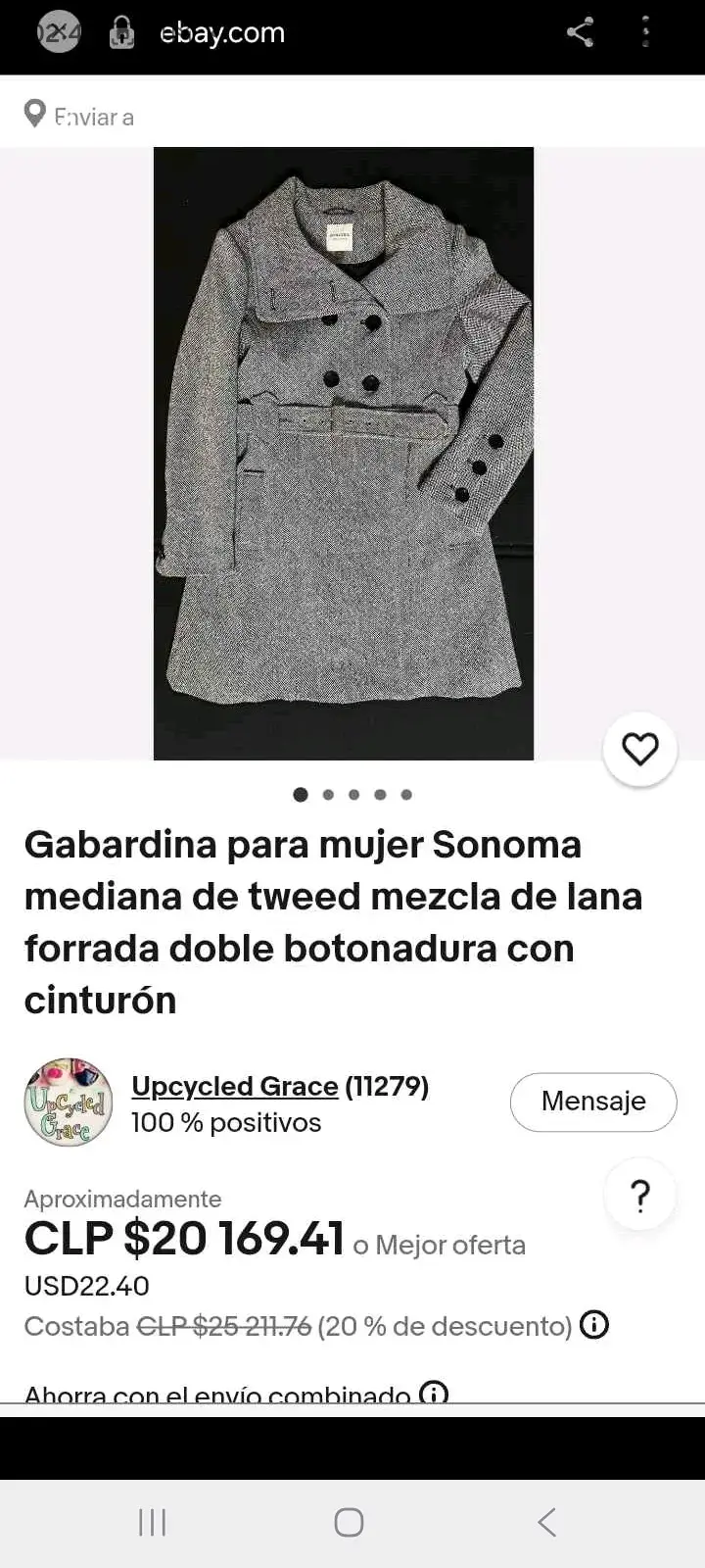 Abrigo Sonoma gris hecho a mano talla M - 4
