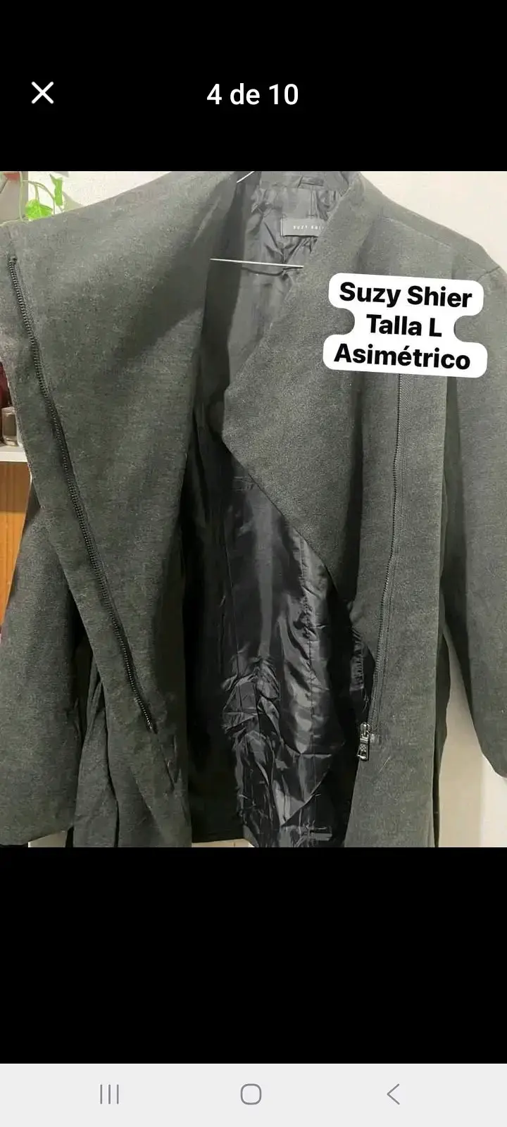 Abrigo asimétrico Suzy Shier talla L - 1
