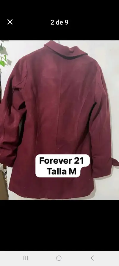 Abrigo burdeos Forever 21 talla M - miniatura 2