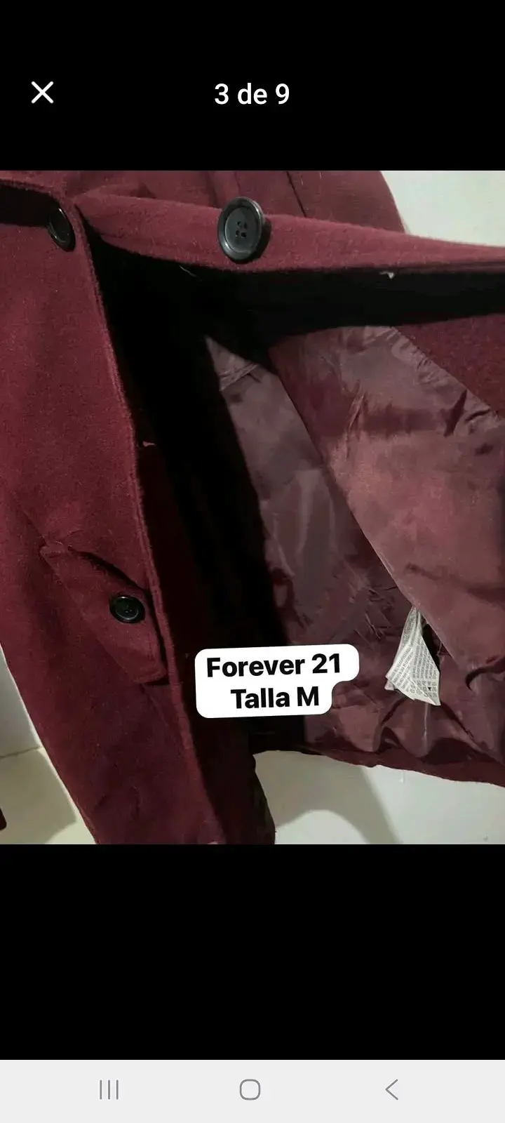 Abrigo burdeos Forever 21 talla M - 3