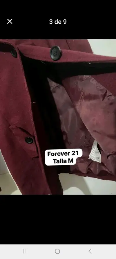 Abrigo burdeos Forever 21 talla M - miniatura 3