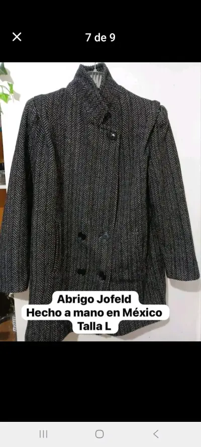 Abrigo Jofeld hecho a mano en México talla L - miniatura 1
