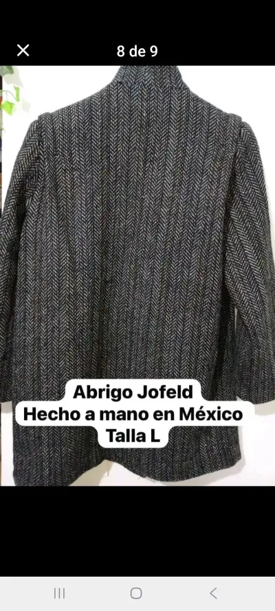 Abrigo Jofeld hecho a mano en México talla L - miniatura 2