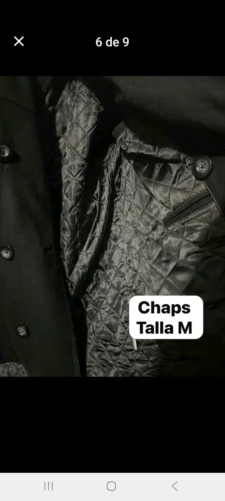 Abrigo negro Chaps talla M - 3
