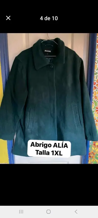 Abrigo ALÍA verde oscuro petróleo.  talla 1XL - miniatura 1