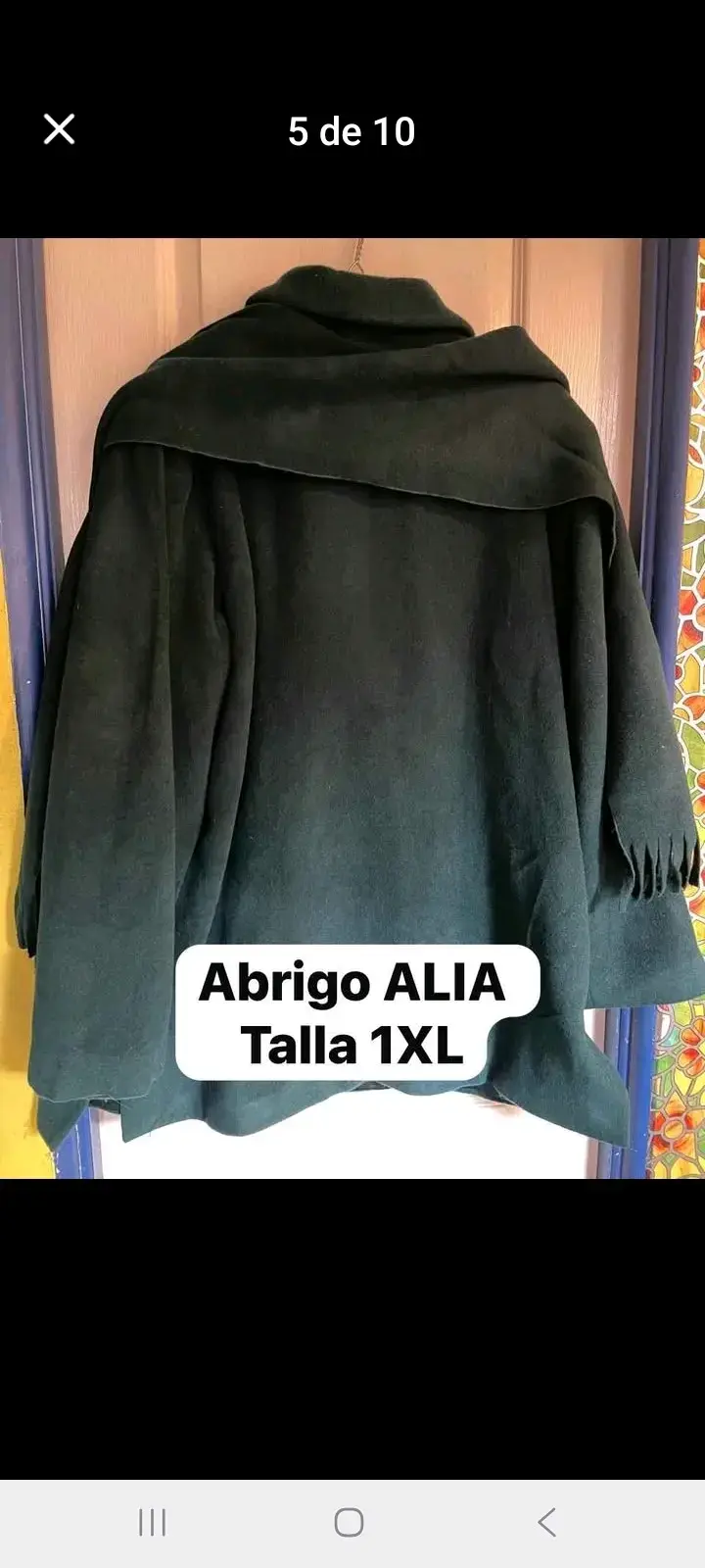 Abrigo ALÍA verde oscuro petróleo.  talla 1XL - 2