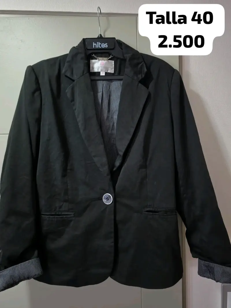 Blazer negro talla 40 para mujer