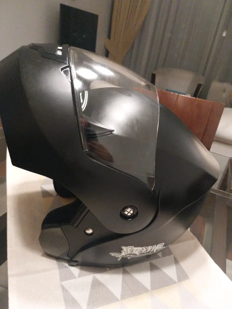 Casco de moto abatible negro - 1