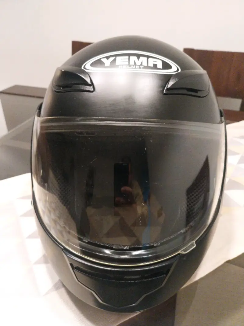 Casco de moto abatible negro - 4