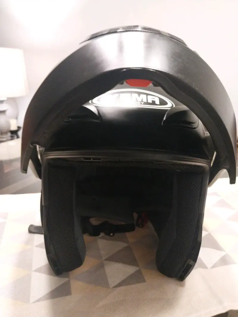 Casco de moto abatible negro - 6