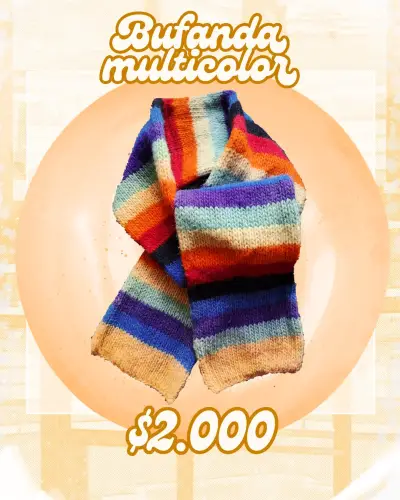 Bufanda de lana multicolor - miniatura 1