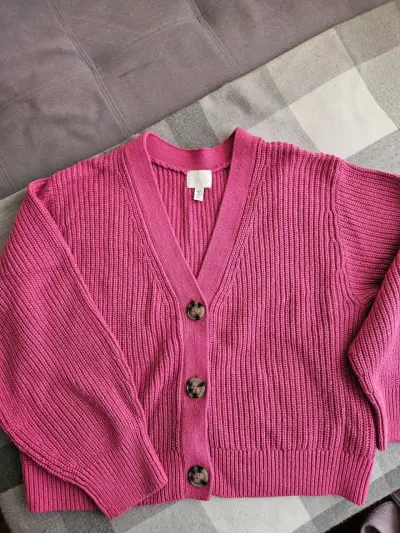Cardigan de punto rosa H&M para mujer - miniatura 1