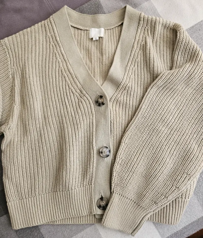 Cárdigan Beige de Punto para Mujer - 1