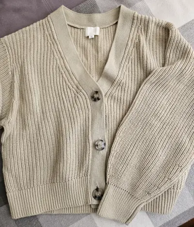 Cárdigan Beige de Punto para Mujer - miniatura 1