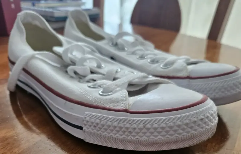 Zapatillas blancas de lona Converse clásicas - 2