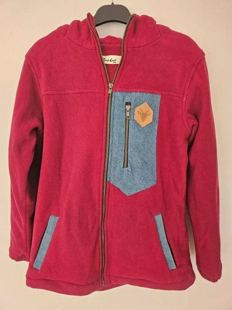 Chaqueta Raindoor polar borgoña con capucha