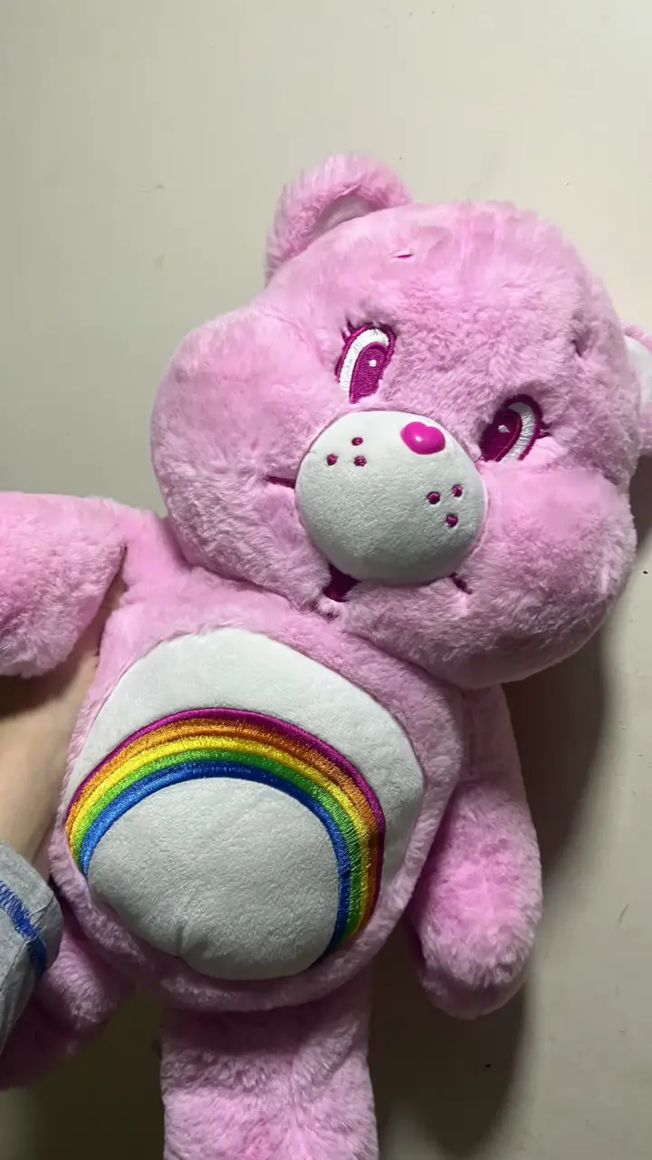 Peluche Oso Cariñosito Rosado con Arcoíris - 1