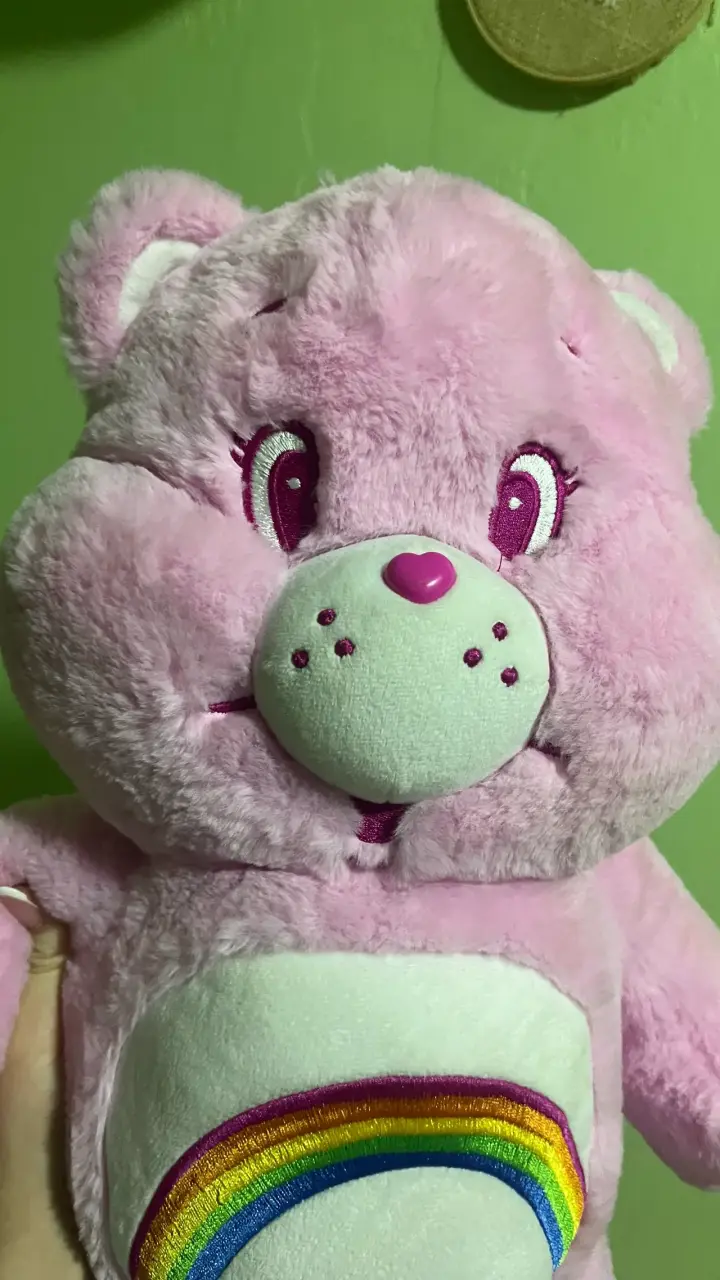 Peluche Oso Cariñosito Rosado con Arcoíris - 2