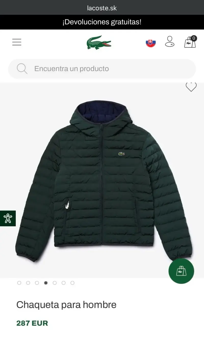 Parka Lacoste Talla L (da para M) Original - 6
