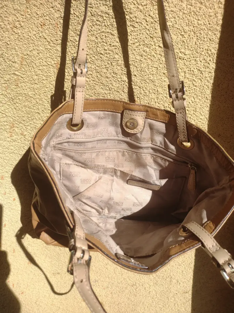 Bolso de cuero beige Michael Kors - 1