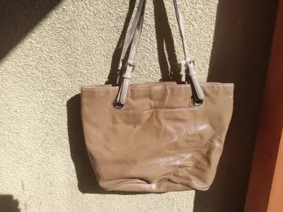 Bolso de cuero beige Michael Kors - miniatura 4